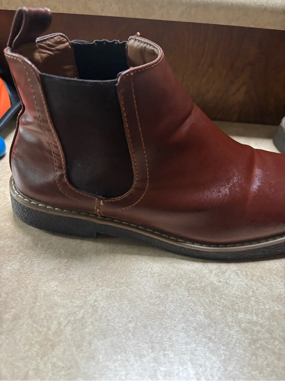 Deer Stags Men's Brown Leather Chelsea Boots